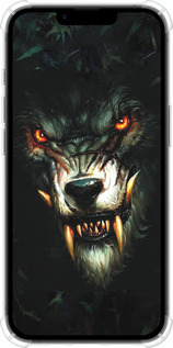 Силикон с усиленными углами чехол Дьявольский волк для Apple iPhone 16e - 833sp-3971 изображение 