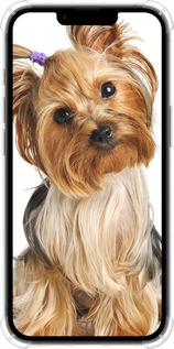 Силикон с усиленными углами чехол Йоркширский терьер с хвостиком для Apple iPhone 16e - 930sp-3971 изображение 