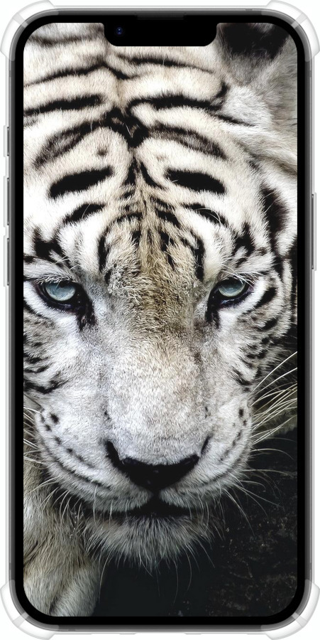 Силіконовий протиударний с посиленими кутами чехол Сумний білий тигр для Apple iPhone 16e - 106sp-3971 изображение 