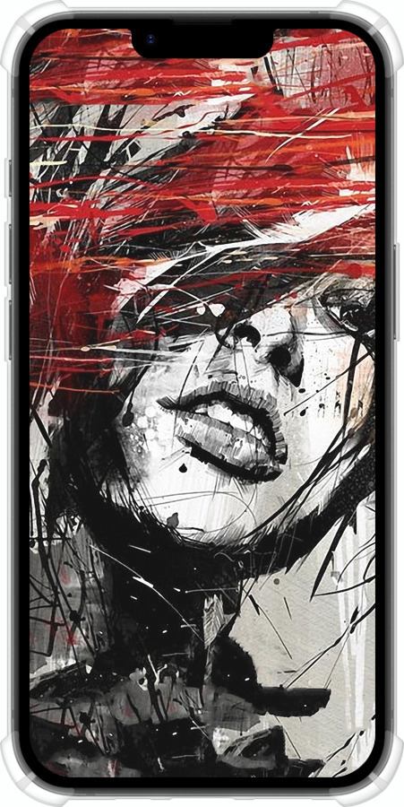 Силикон с усиленными углами чехол Лицо девушки для Apple iPhone 16e - 1162sp-3971 изображение 