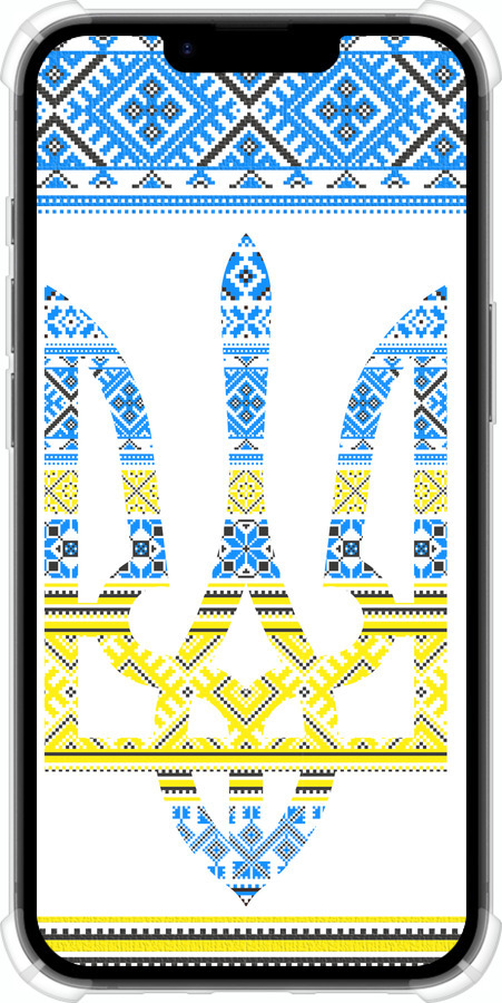 Силикон с усиленными углами чехол Герб - вышиванка желто-голубая для Apple iPhone 16e - 1197sp-3971 изображение 