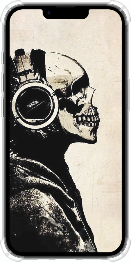 Силикон с усиленными углами чехол Скелет-меломан v2 для Apple iPhone SE 4 - 1200sp-3652 изображение 