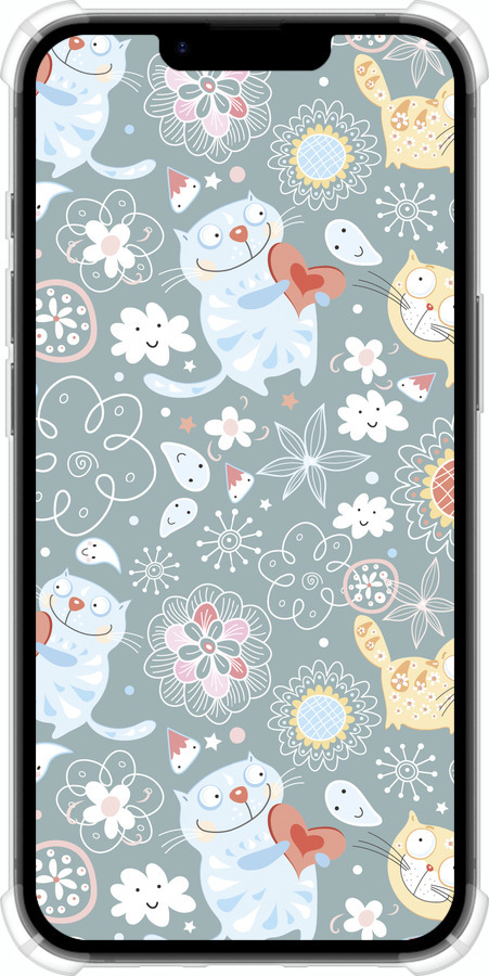 Силикон с усиленными углами чехол Котята v3 для Apple iPhone SE 4 - 1223sp-3652 изображение 