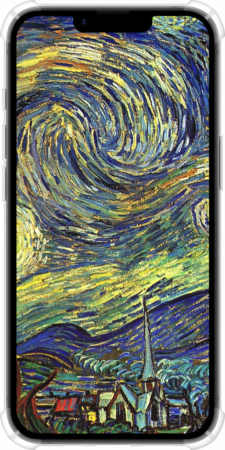 Силикон с усиленными углами чехол Винсент Ван Гог. Звёздная ночь для Apple iPhone 16e - 163sp-3971 изображение 