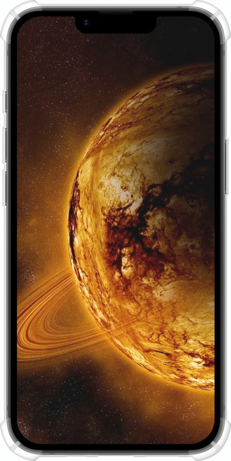 Силіконовий протиударний с посиленими кутами чехол Жовтий Сатурн для Apple iPhone 16e - 170sp-3971 изображение 