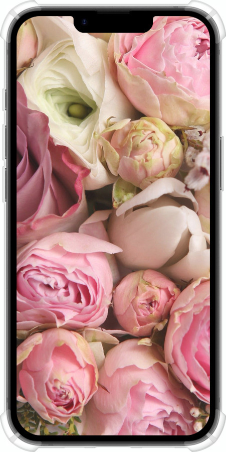 Силикон с усиленными углами чехол Розы v2 для Apple iPhone 16e - 2320sp-3971 изображение 