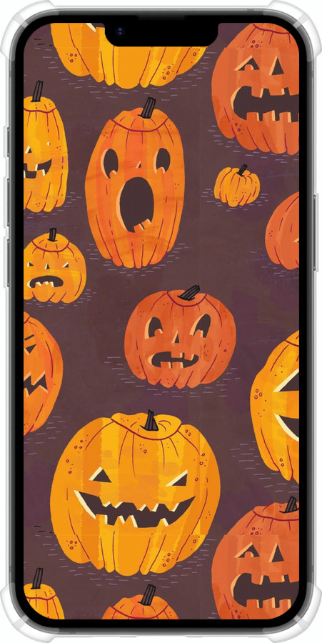 Силикон с усиленными углами чехол Тыквы на Хеллоуин для Apple iPhone 16e - 233sp-3971 изображение 