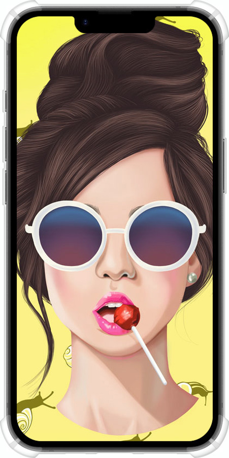 Силикон с усиленными углами чехол Девушка с чупа-чупсом для Apple iPhone SE 4 - 3979sp-3652 изображение 