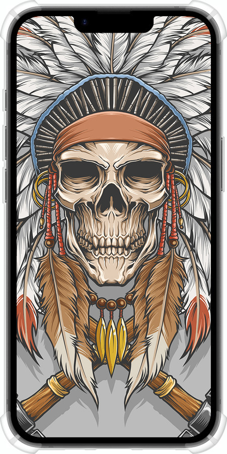 Силикон с усиленными углами чехол Череп индейца для Apple iPhone SE 4 - 4032sp-3652 изображение 