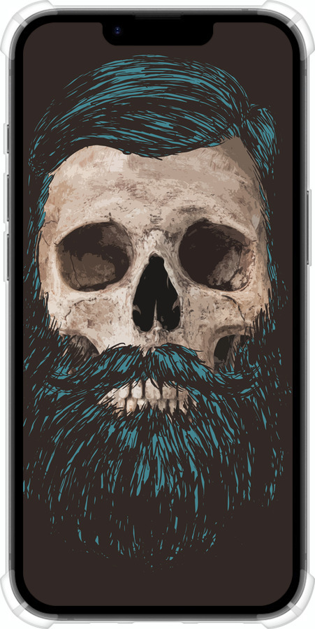 Силикон с усиленными углами чехол Череп с бородой для Apple iPhone SE 4 - 4102sp-3652 изображение 