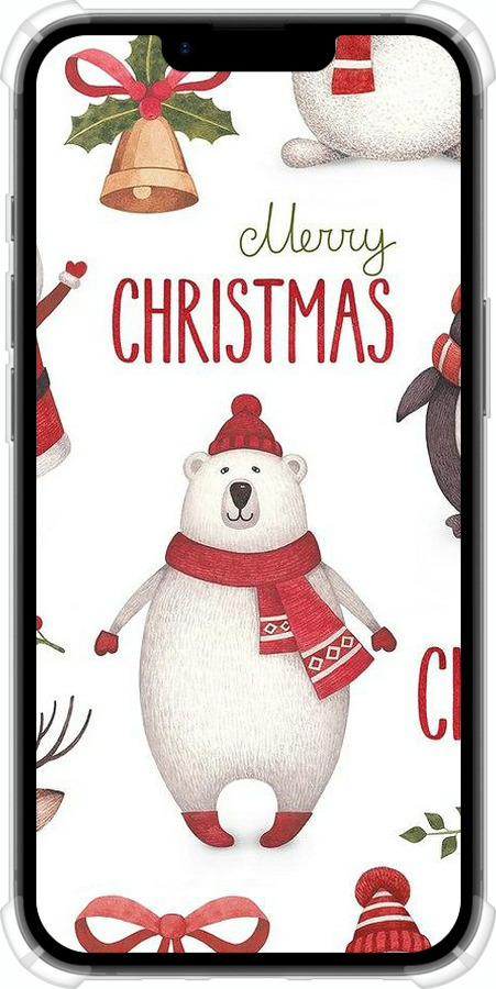 Силіконовий протиударний с посиленими кутами чехол Merry Christmas для Apple iPhone SE 4 - 4106sp-3652 изображение 