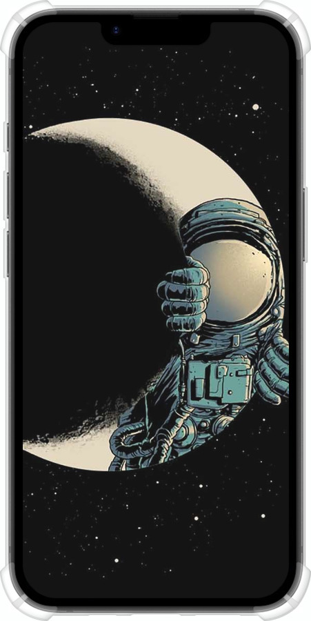 Силикон с усиленными углами чехол Астронавт для Apple iPhone 16e - 4134sp-3971 изображение 