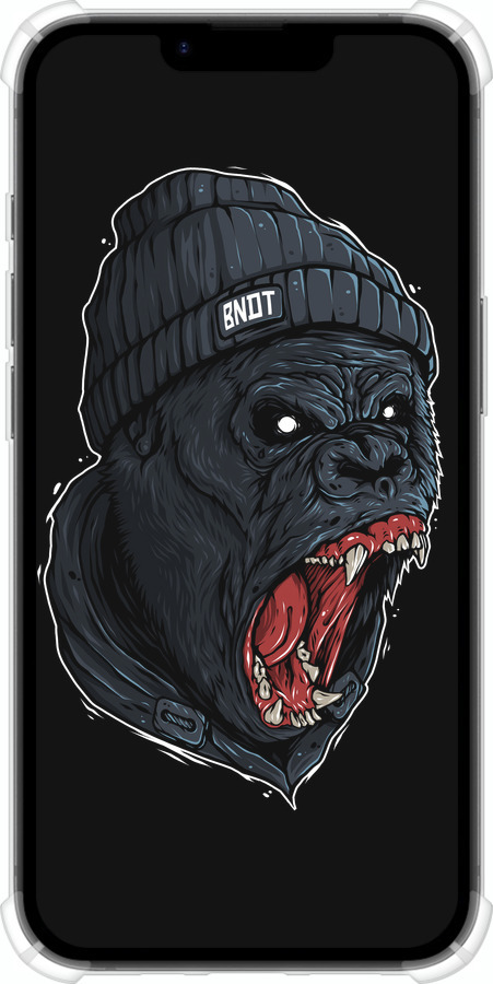 Силикон с усиленными углами чехол Обезьяна в ярости для Apple iPhone 16e - 4137sp-3971 изображение 