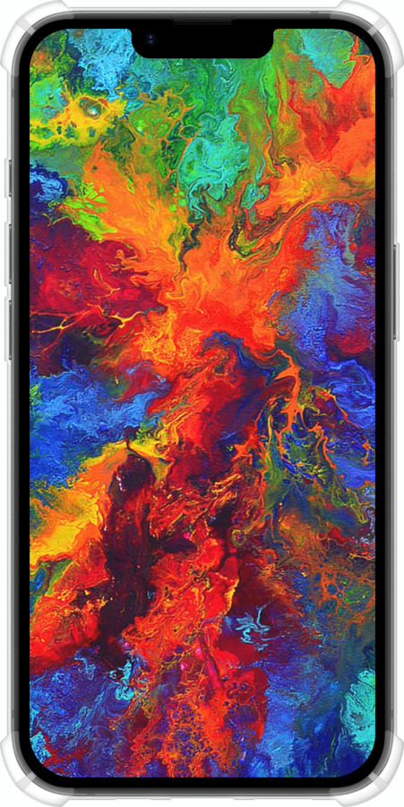 Силіконовий протиударний с посиленими кутами чехол Акварель на полотні для Apple iPhone SE 4 - 4150sp-3652 изображение 