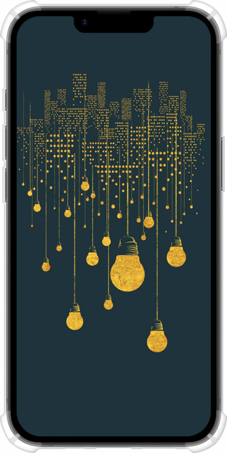 Силикон с усиленными углами чехол Иллюстрация ночного города для Apple iPhone SE 4 - 4162sp-3652 изображение 