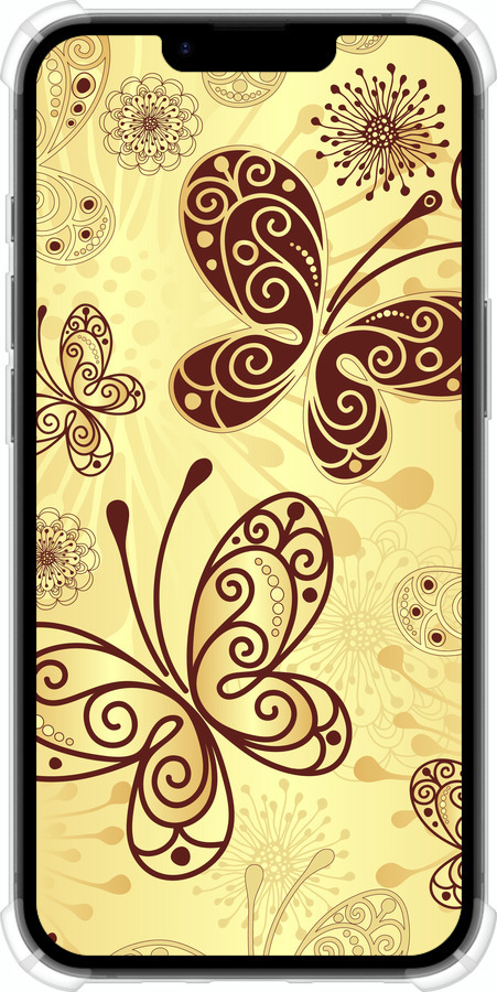 Силикон с усиленными углами чехол Красивые бабочки для Apple iPhone 16e - 4170sp-3971 изображение 