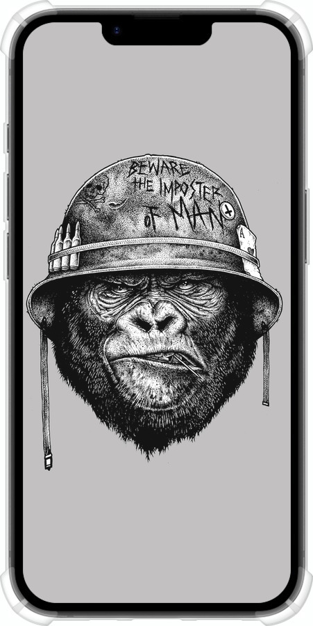 Силикон с усиленными углами чехол military monkey для Apple iPhone 16e - 4177sp-3971 изображение 