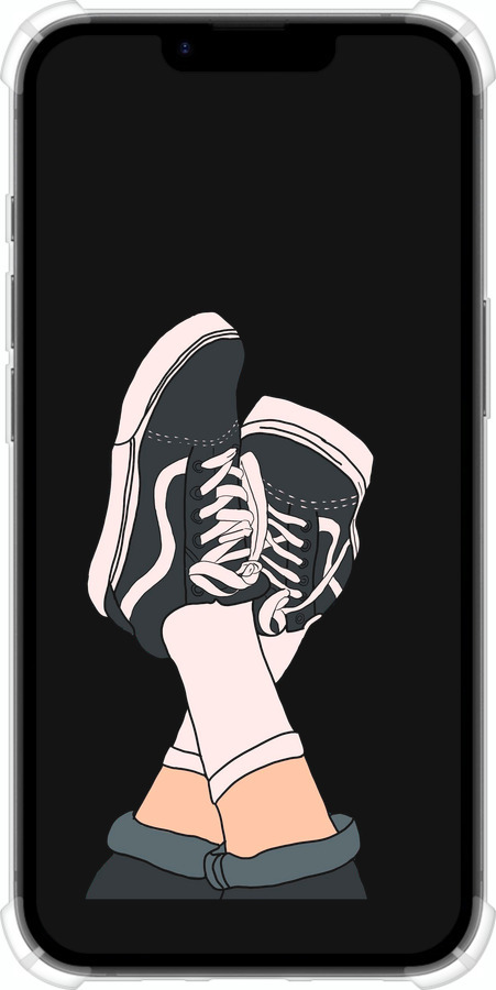 Силикон с усиленными углами чехол Кеды для Apple iPhone 16e - 4265sp-3971 изображение 