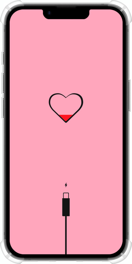 Силіконовий протиударний с посиленими кутами чехол Підзарядка серця1 для Apple iPhone SE 4 - 4275sp-3652 изображение 