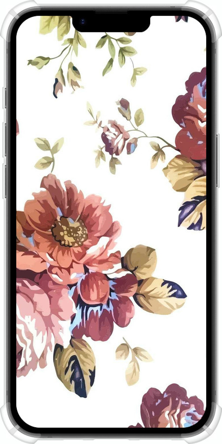 Силикон с усиленными углами чехол Vintage flowers для Apple iPhone 16e - 4333sp-3971 изображение 