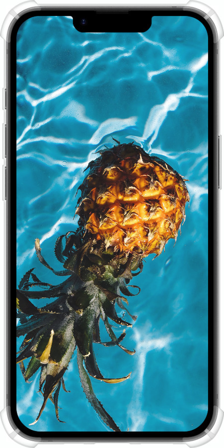 Силіконовий протиударний с посиленими кутами чехол Ананас на воді для Apple iPhone SE 4 - 4384sp-3652 изображение 