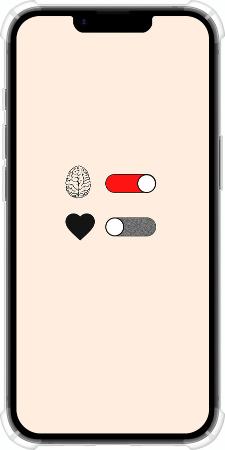 Силикон с усиленными углами чехол Любовь и ум для Apple iPhone 16e - 4553sp-3971 изображение 