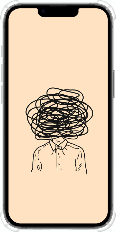 Силикон с усиленными углами чехол Мысли для Apple iPhone 16e - 4568sp-3971 изображение 