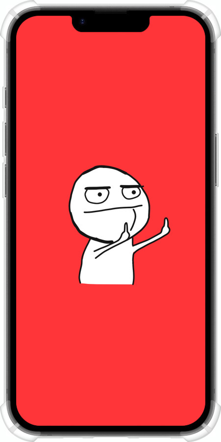 Силикон с усиленными углами чехол Мем для Apple iPhone 16e - 4578sp-3971 изображение 