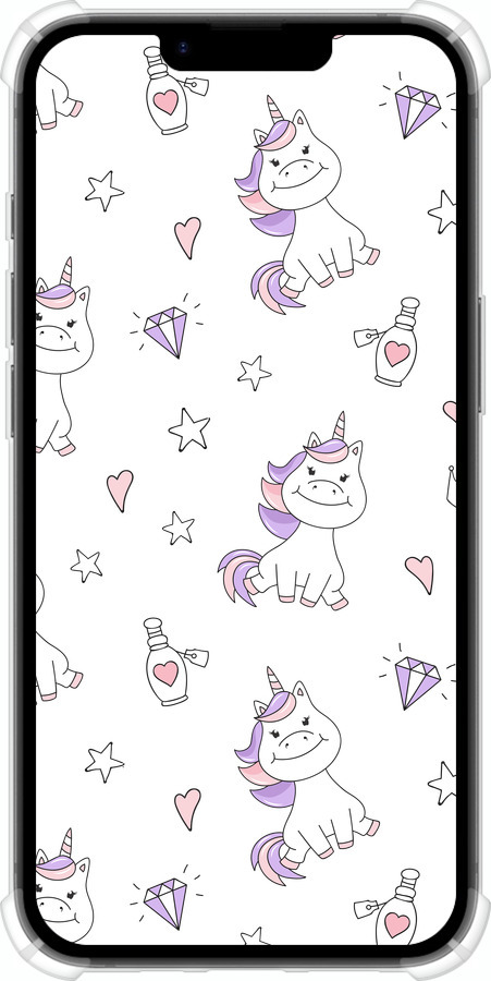 Силіконовий протиударний с посиленими кутами чехол Єдиноріжка v2 для Apple iPhone 16e - 4703sp-3971 изображение 