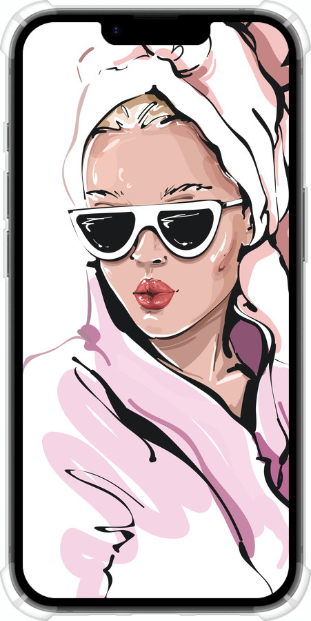 Силіконовий протиударний с посиленими кутами чехол Дівчина в окулярах 2 для Apple iPhone SE 4 - 4714sp-3652 изображение 