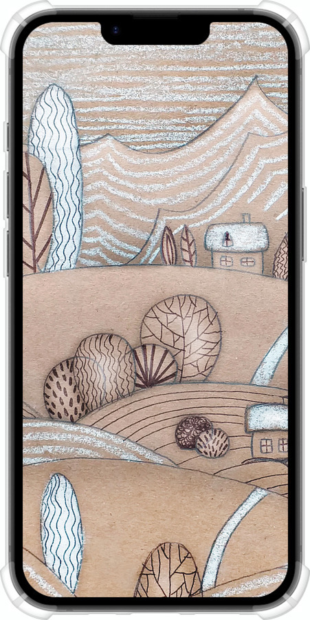 Силіконовий протиударний с посиленими кутами чехол Казкові пагорби для Apple iPhone SE 4 - 4749sp-3652 изображение 