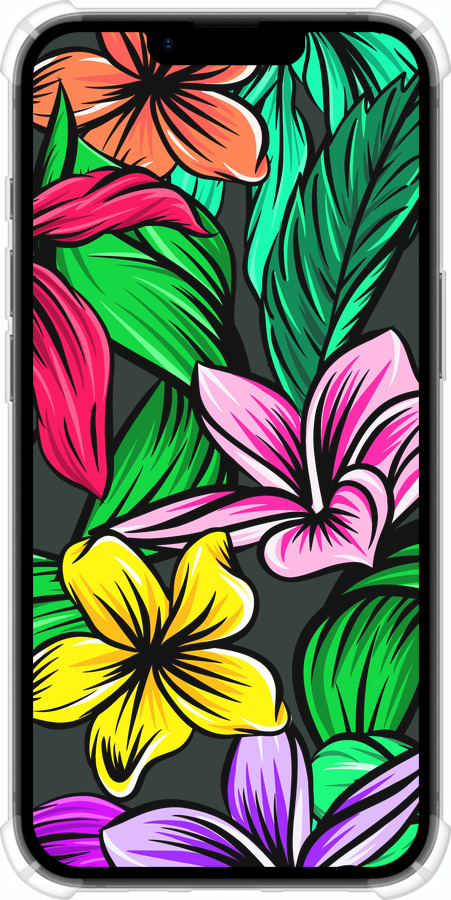 Силикон с усиленными углами чехол Тропические цветы 1 для Apple iPhone SE 4 - 4753sp-3652 изображение 