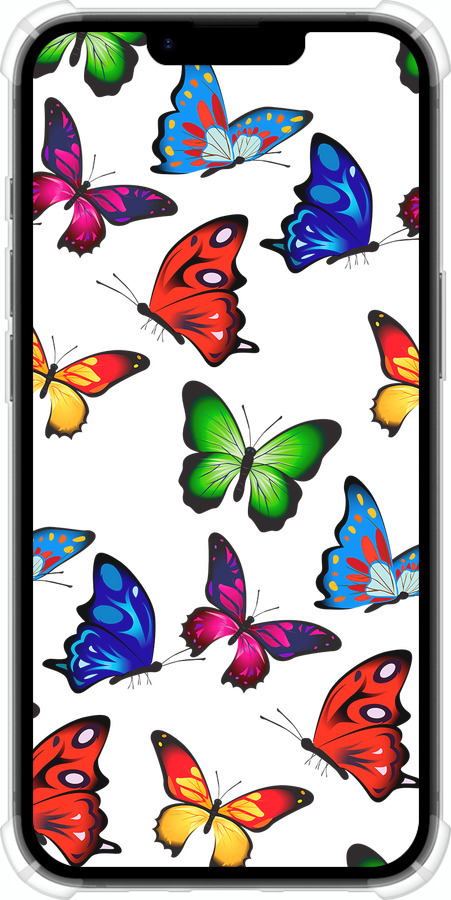 Силикон с усиленными углами чехол Красочные мотыльки для Apple iPhone SE 4 - 4761sp-3652 изображение 