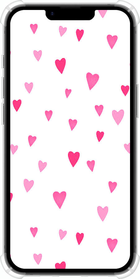 Силикон с усиленными углами чехол Сердечки 2 для Apple iPhone SE 4 - 4763sp-3652 изображение 