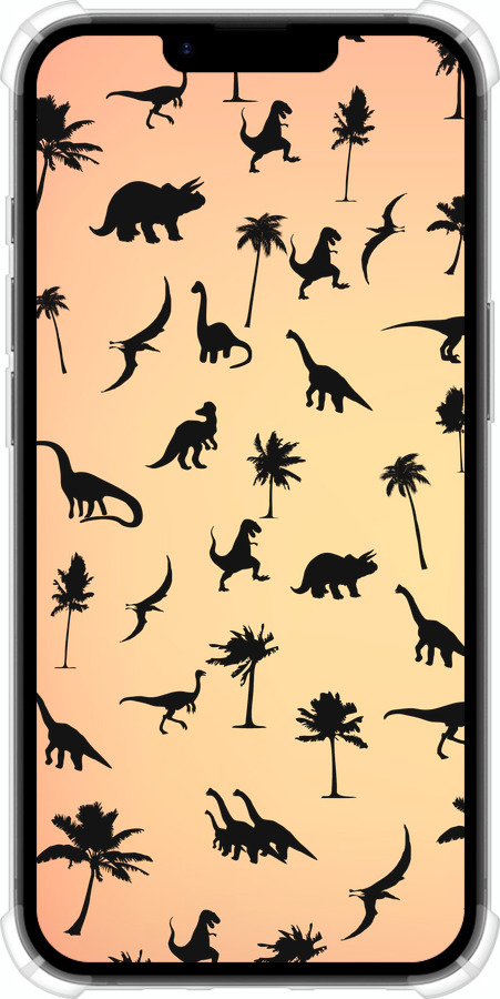 Силіконовий протиударний с посиленими кутами чехол Динозаврики 1 для Apple iPhone SE 4 - 4772sp-3652 изображение 