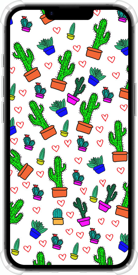 Силикон с усиленными углами чехол Кактусы 4 для Apple iPhone SE 4 - 4856sp-3652 изображение 