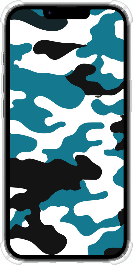 Силикон с усиленными углами чехол Камуфляж прозрачный фон для Apple iPhone 16e - 4877sp-3971 изображение 