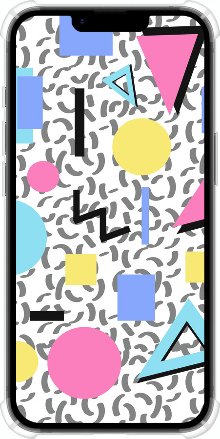 Силикон с усиленными углами чехол Color shapes для Apple iPhone SE 4 - 4893sp-3652 изображение 