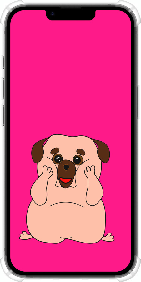 Силикон с усиленными углами чехол Весёлый мопс для Apple iPhone SE 4 - 4908sp-3652 изображение 