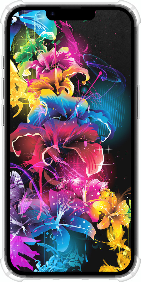 Силикон с усиленными углами чехол Абстрактные цветы для Apple iPhone SE 4 - 511sp-3652 изображение 