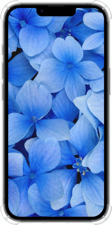 Силикон с усиленными углами чехол Синие цветы для Apple iPhone 16e - 526sp-3971 изображение 