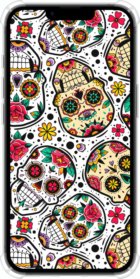 Силіконовий протиударний с посиленими кутами чехол Черепи для Apple iPhone SE 4 - 5471sp-3652 изображение 