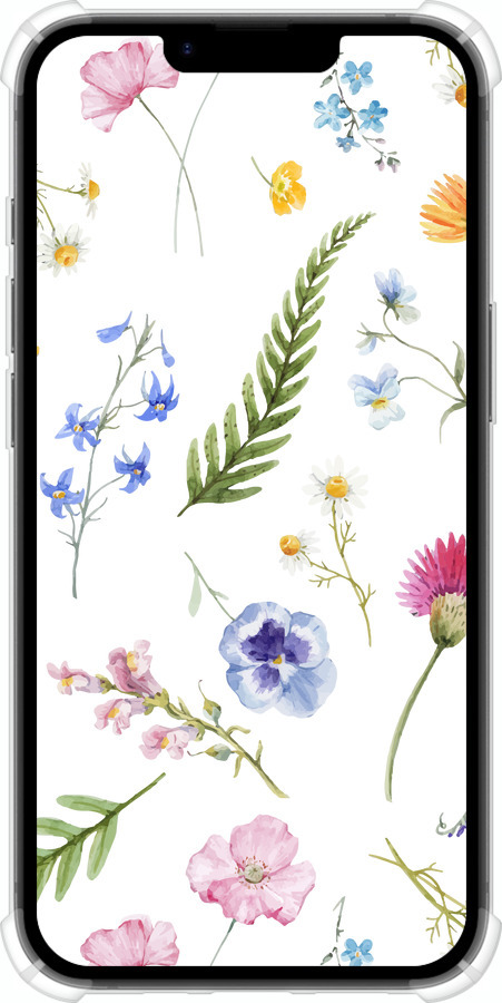 Силикон с усиленными углами чехол Цветочный фон v2 для Apple iPhone SE 4 - 5472sp-3652 изображение 