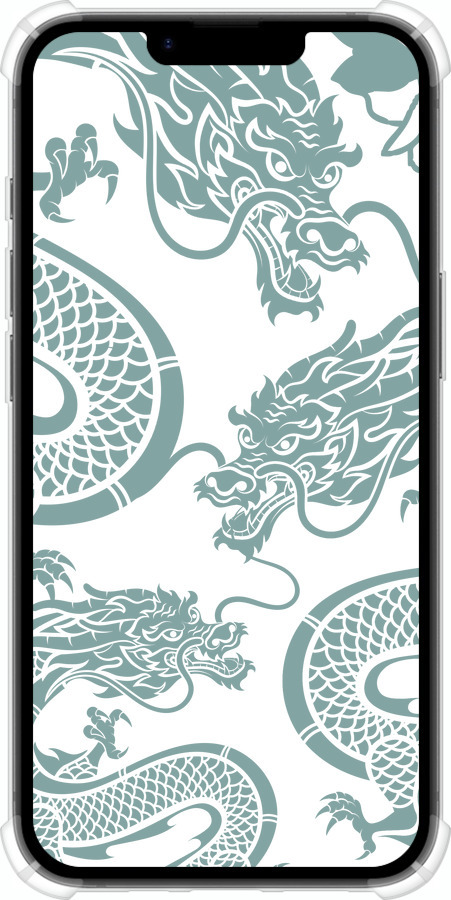 Силикон с усиленными углами чехол Дракон для Apple iPhone 16e - 5476sp-3971 изображение 