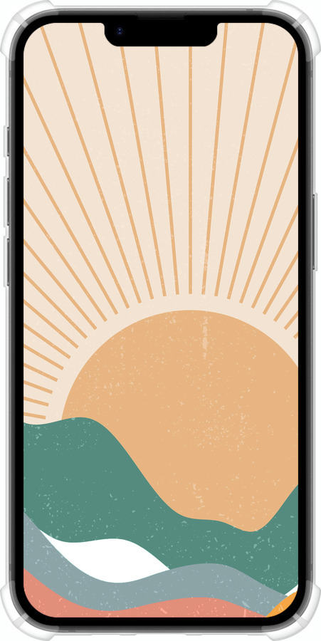 Силикон с усиленными углами чехол Горы и солнце v2 для Apple iPhone SE 4 - 5488sp-3652 изображение 