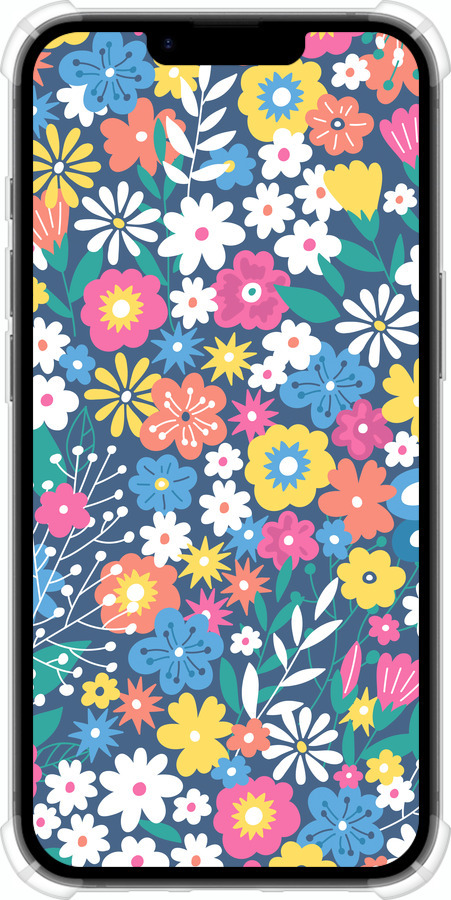 Силіконовий протиударний с посиленими кутами чехол Квітковий фон v4 для Apple iPhone SE 4 - 5494sp-3652 изображение 