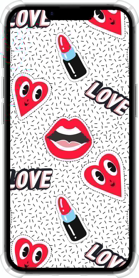 Силикон с усиленными углами чехол Стикеры v3 для Apple iPhone 16e - 5502sp-3971 изображение 