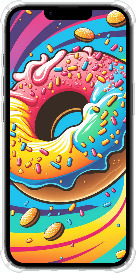 Силикон с усиленными углами чехол Пончик радуга для Apple iPhone SE 4 - 5584sp-3652 изображение 