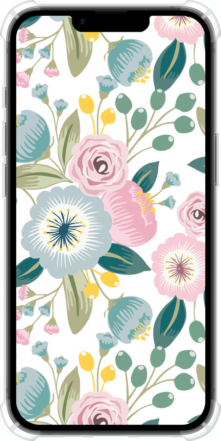 Силикон с усиленными углами чехол Цветочные обои v2 для Apple iPhone 16e - 5602sp-3971 изображение 