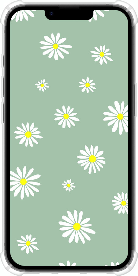 Силикон с усиленными углами чехол Ромашки v4 для Apple iPhone SE 4 - 5603sp-3652 изображение 